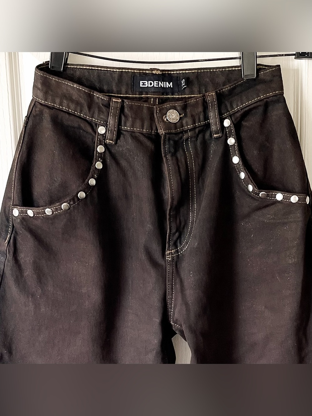 EB Denim Frederic Barrel Jeans High Rise Brown 25 EUC - Picture 5 of 11